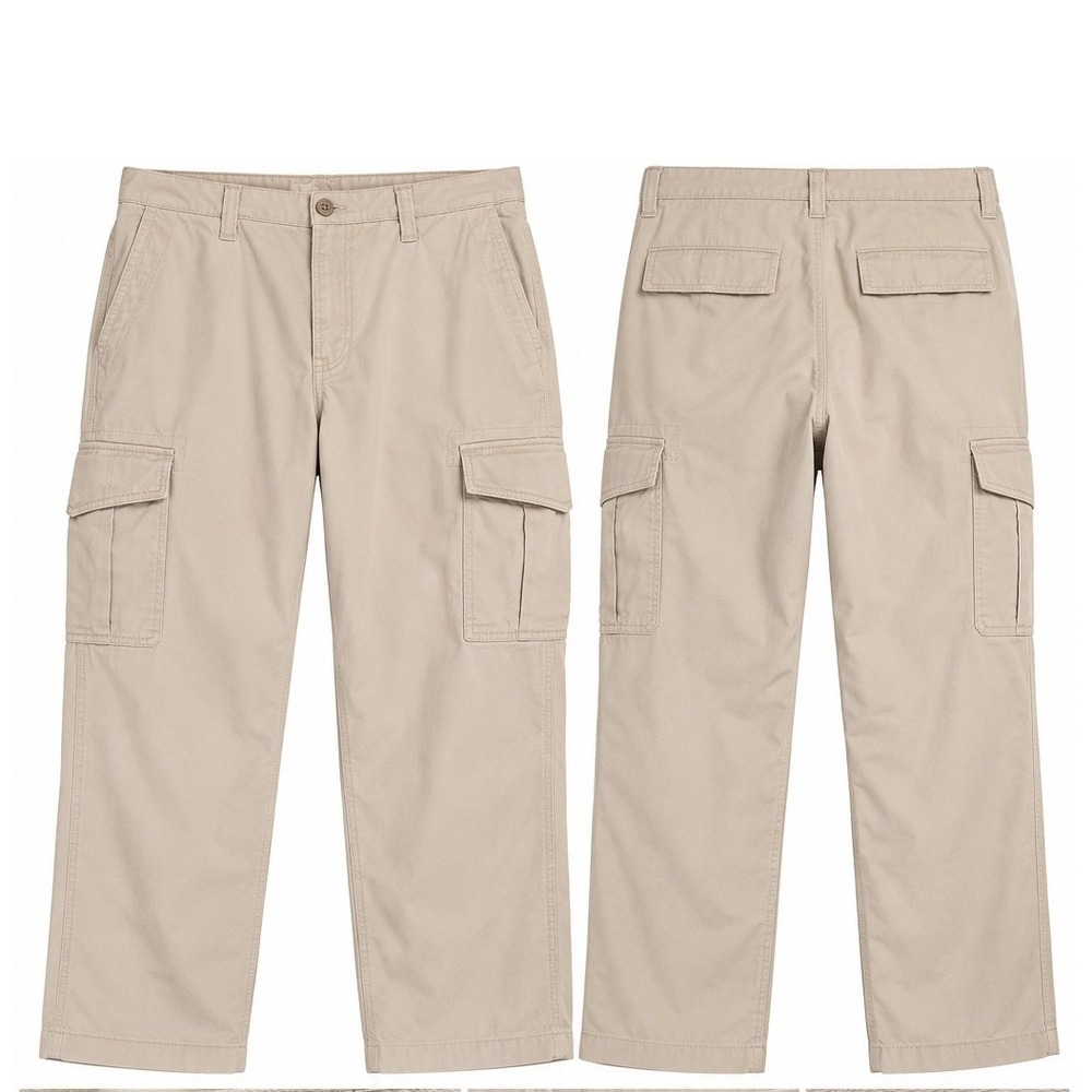 Old Navy Men's Loose Cargo Pants 36x32 Beige Khaki Relaxed Straight Leg New NWT